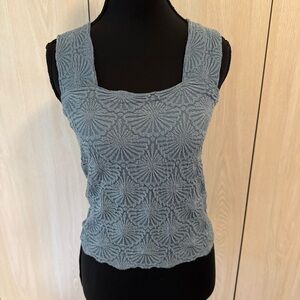 Aura Blue Patterned Tank Top